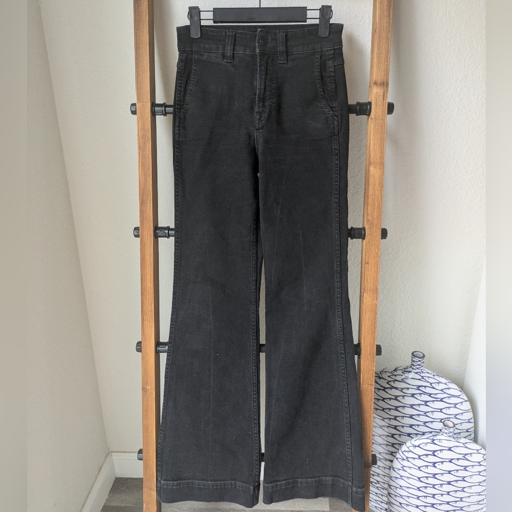 J. Crew Women's Black High-Rise Wide Leg Jeans - Size 23